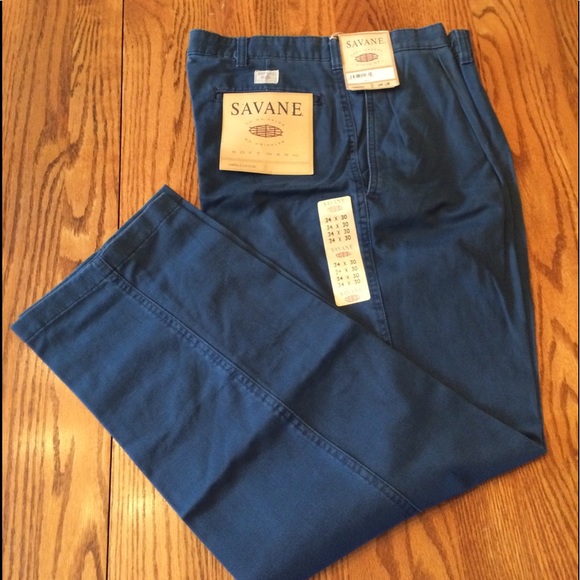 Savane Other - 🌹NWT Savane Blue Pleated Slacks 34x30 No Wrinkles